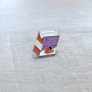 NWOT Tears of my Enemies juice box enamel pin